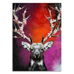 Blooming Deer #3 (100x140 cm)